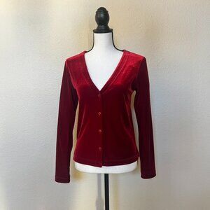 VTG Moda International Red Velvet Cardigan -S